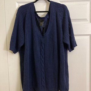 NWT Lane Bryant Navy Cardigan Plus Size Size26/28 Knit Cable Knit Sweater